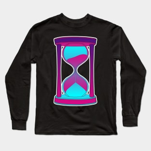 Vaporwave Hourglass Sticker Style Design Long Sleeve T-Shirt